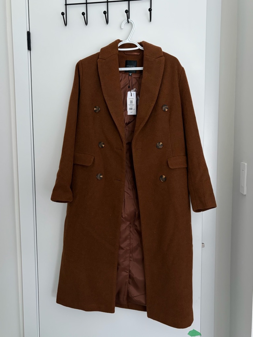 Brown Double Breasted Long Coat